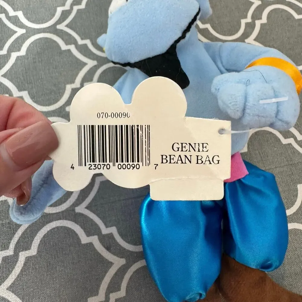 VTG Disney Aladdin Genie Bean Bag Plush Toy Stuffed Animal Collectable Gift Blue